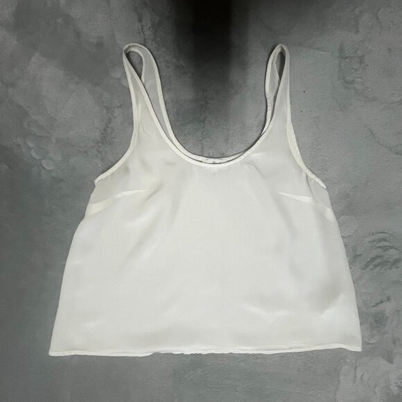 Aritzia Wilfred 100% Silk Ivory Sleeveless Tank Top - Picture 3 of 9